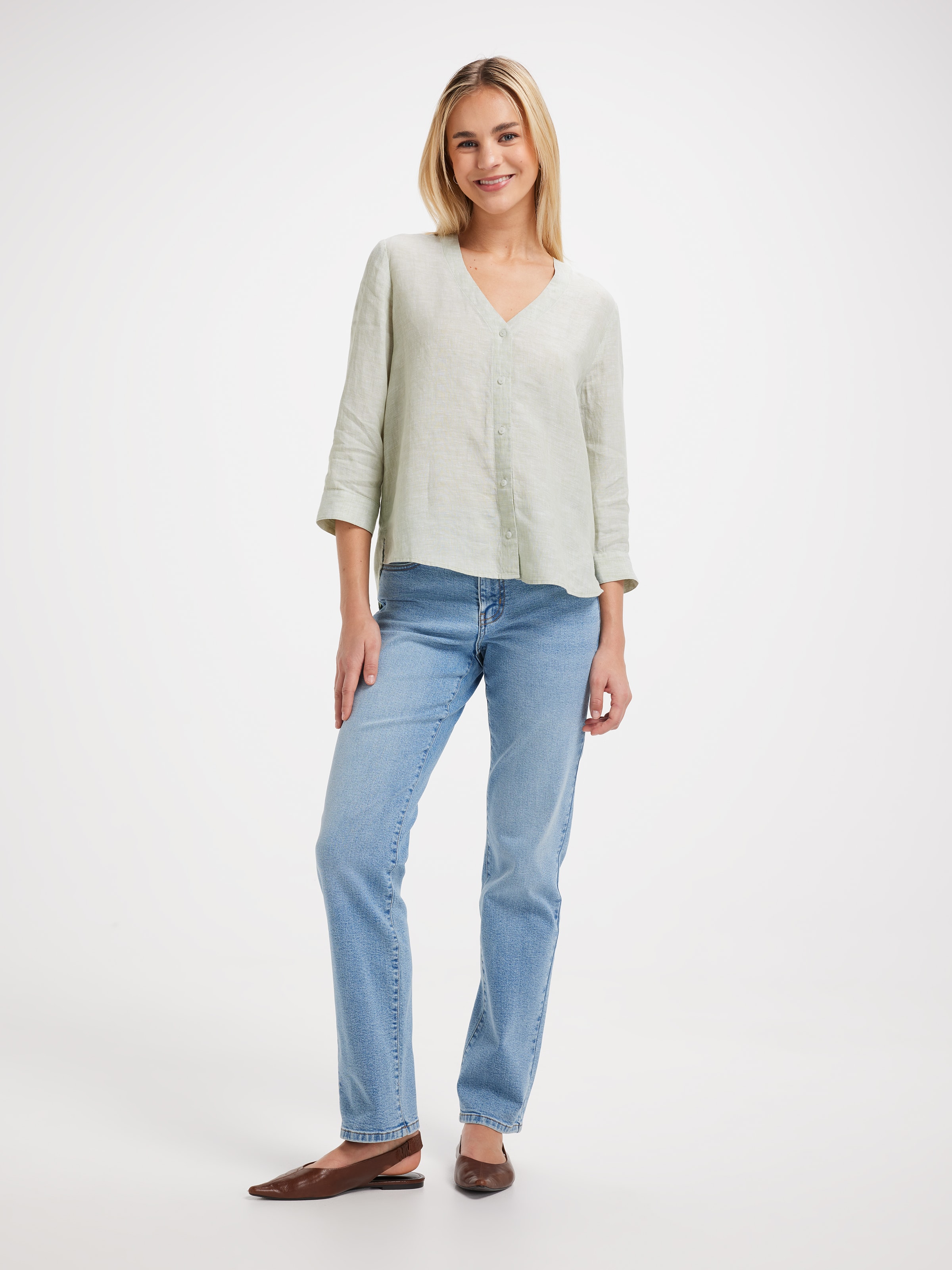 Gabby Linen 3/4 Sleeve Shirt