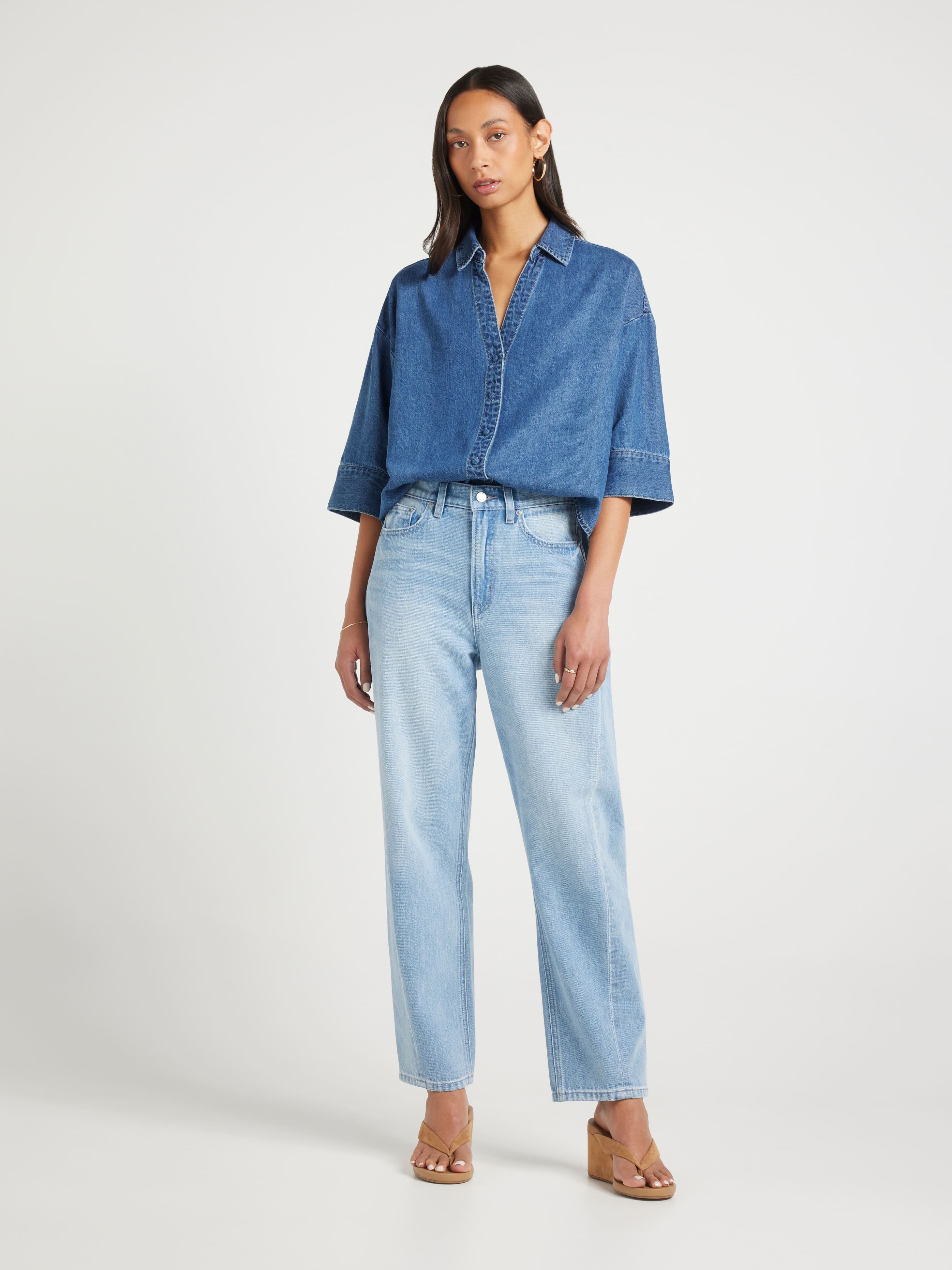 Hampton 3/4 Sleeve Denim Shirt
