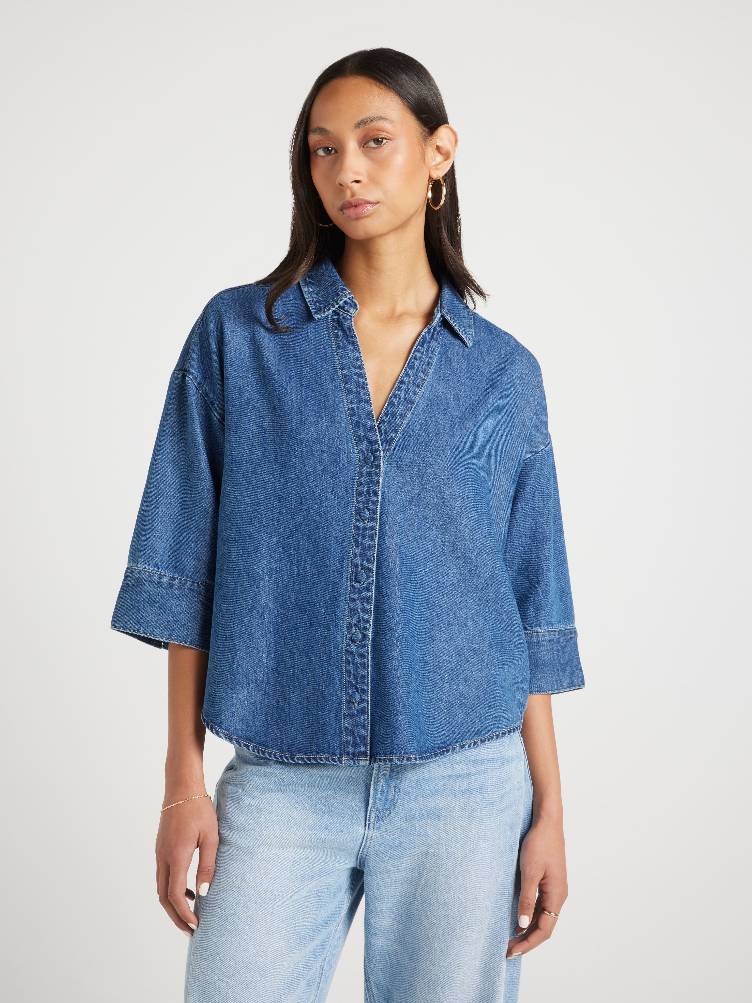 Hampton 3/4 Sleeve Denim Shirt