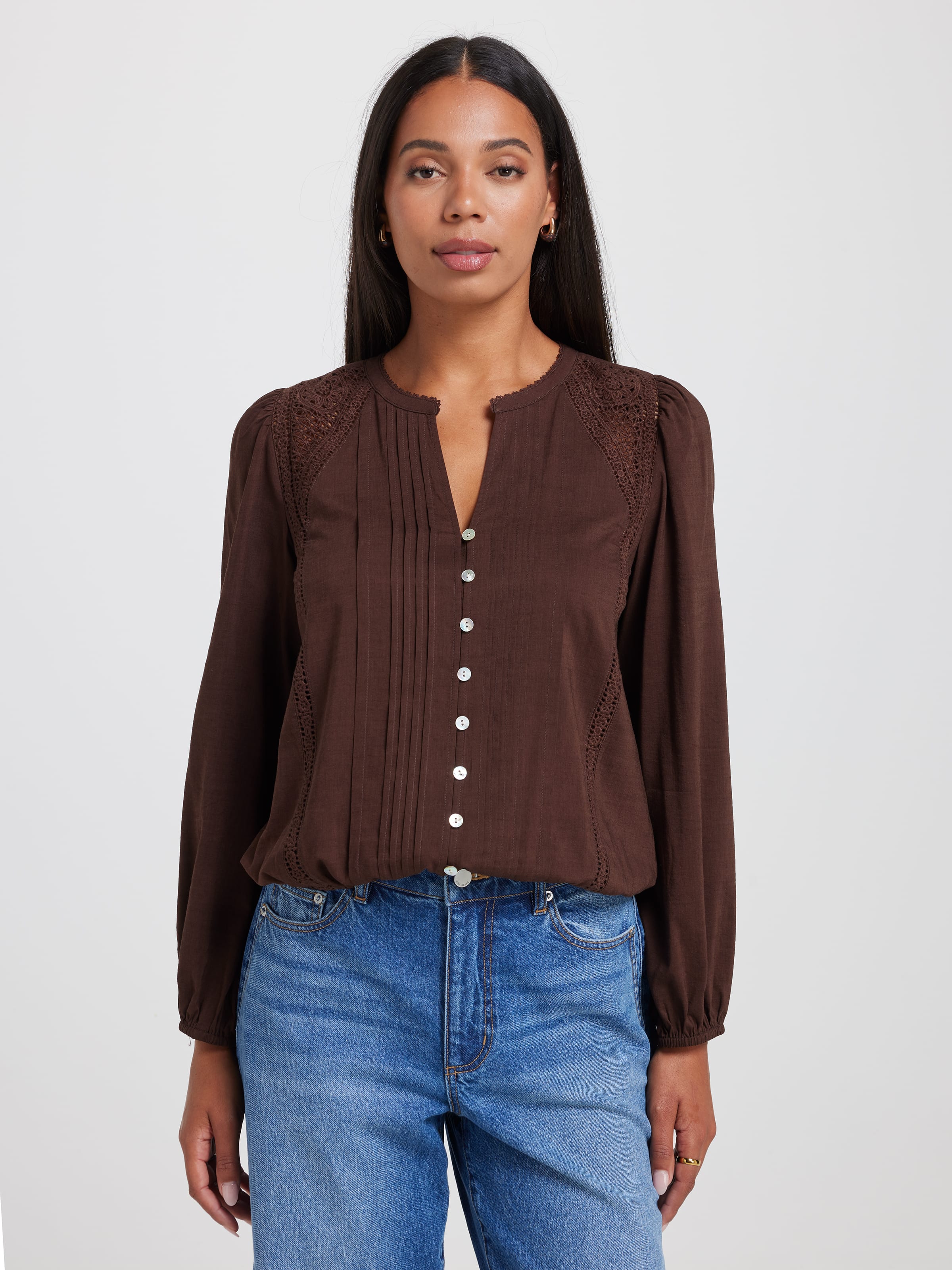 Florence Lace Insert Blouse