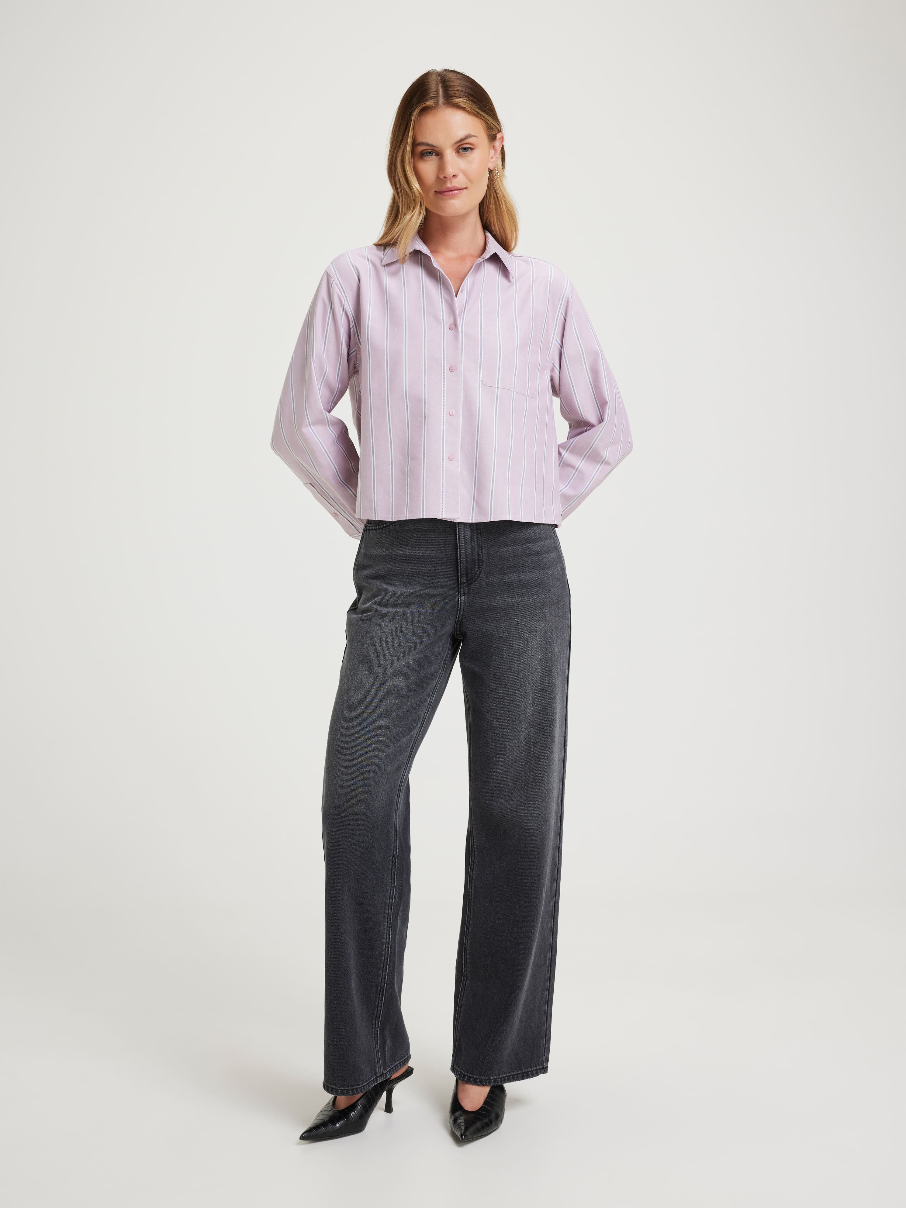 Brandi Cropped Oxford Shirt