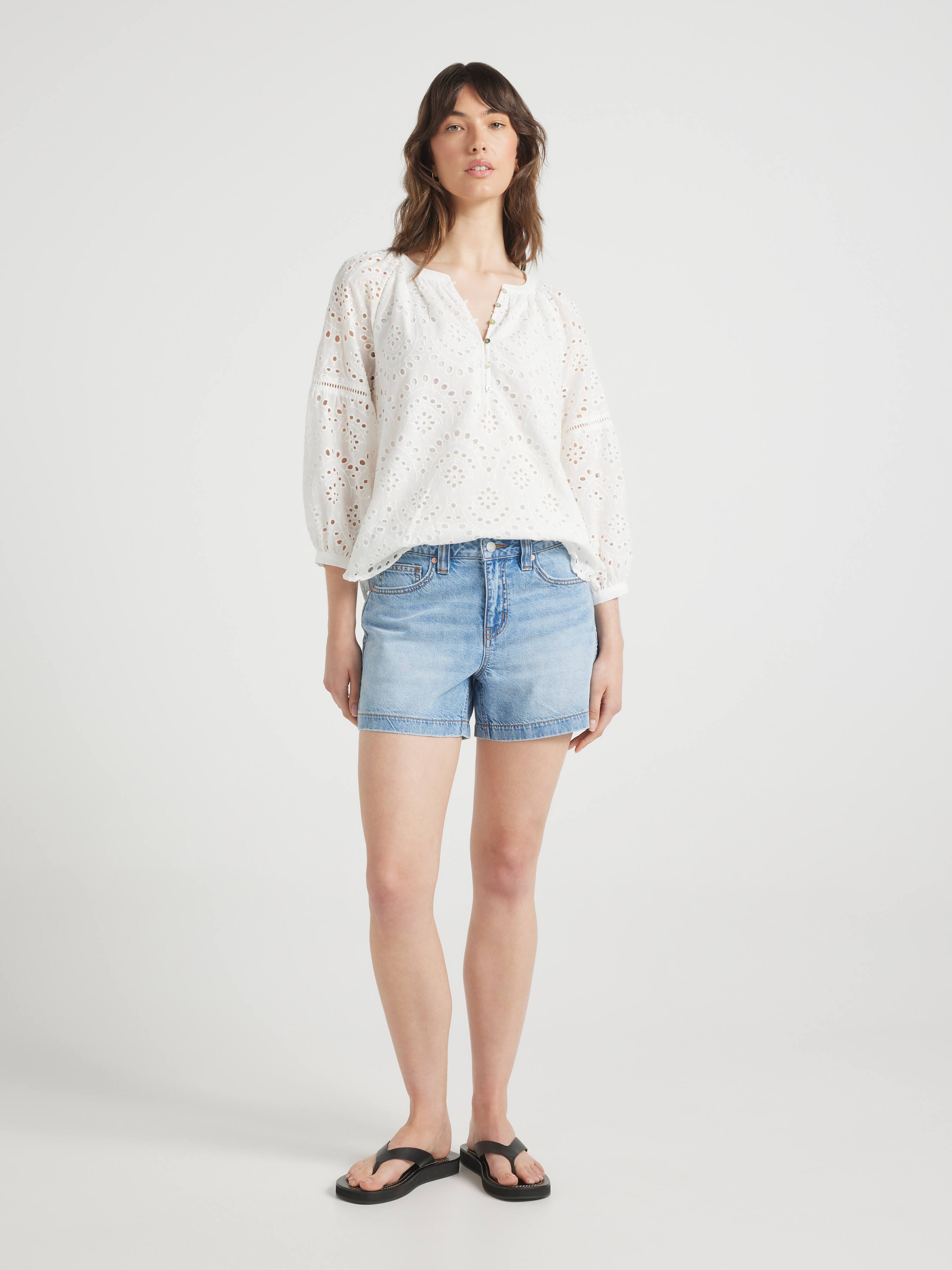 Mia Textured 3/4 Sleeve Blouse