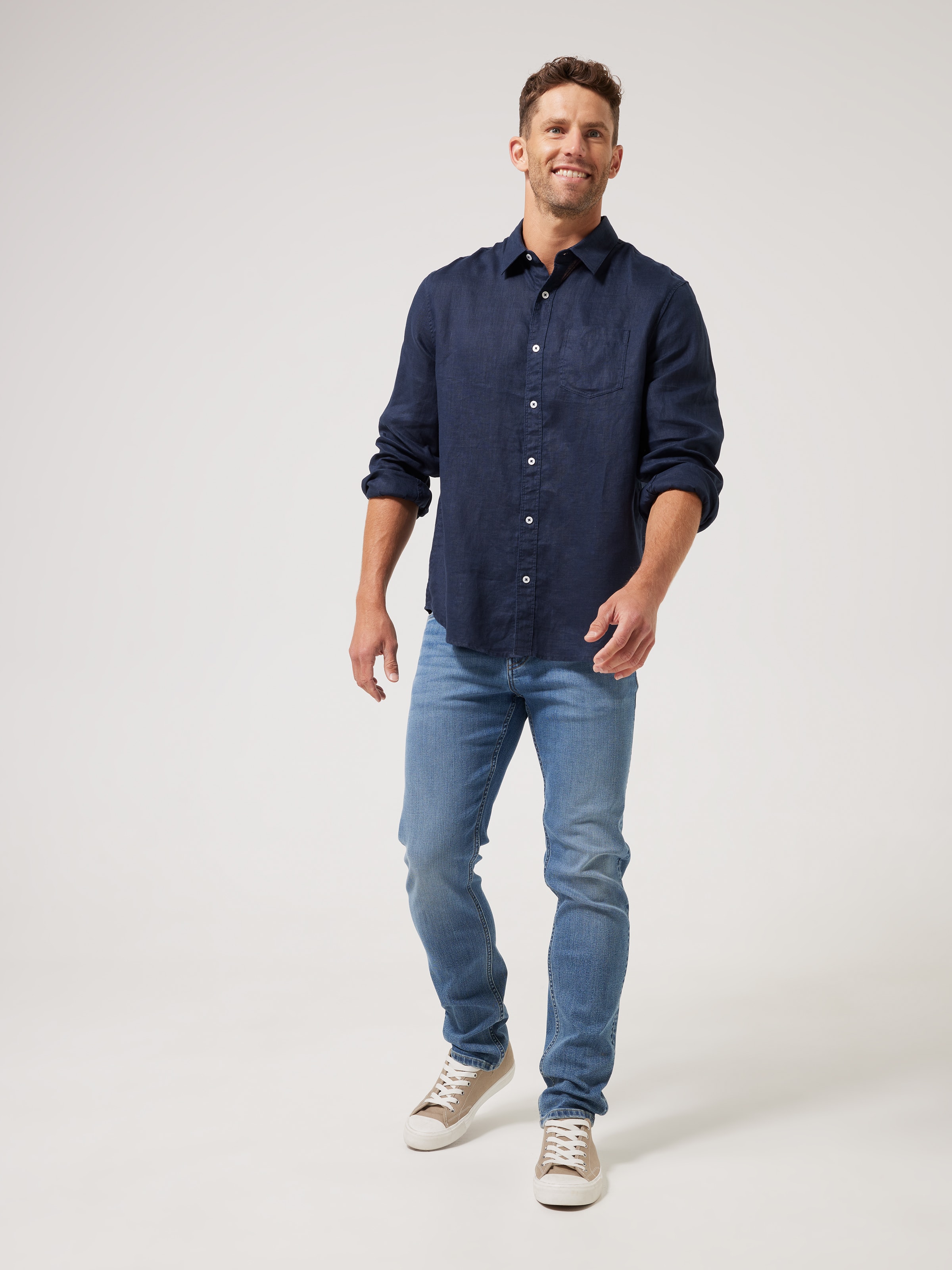 Long Sleeve Linen Plain Shirt