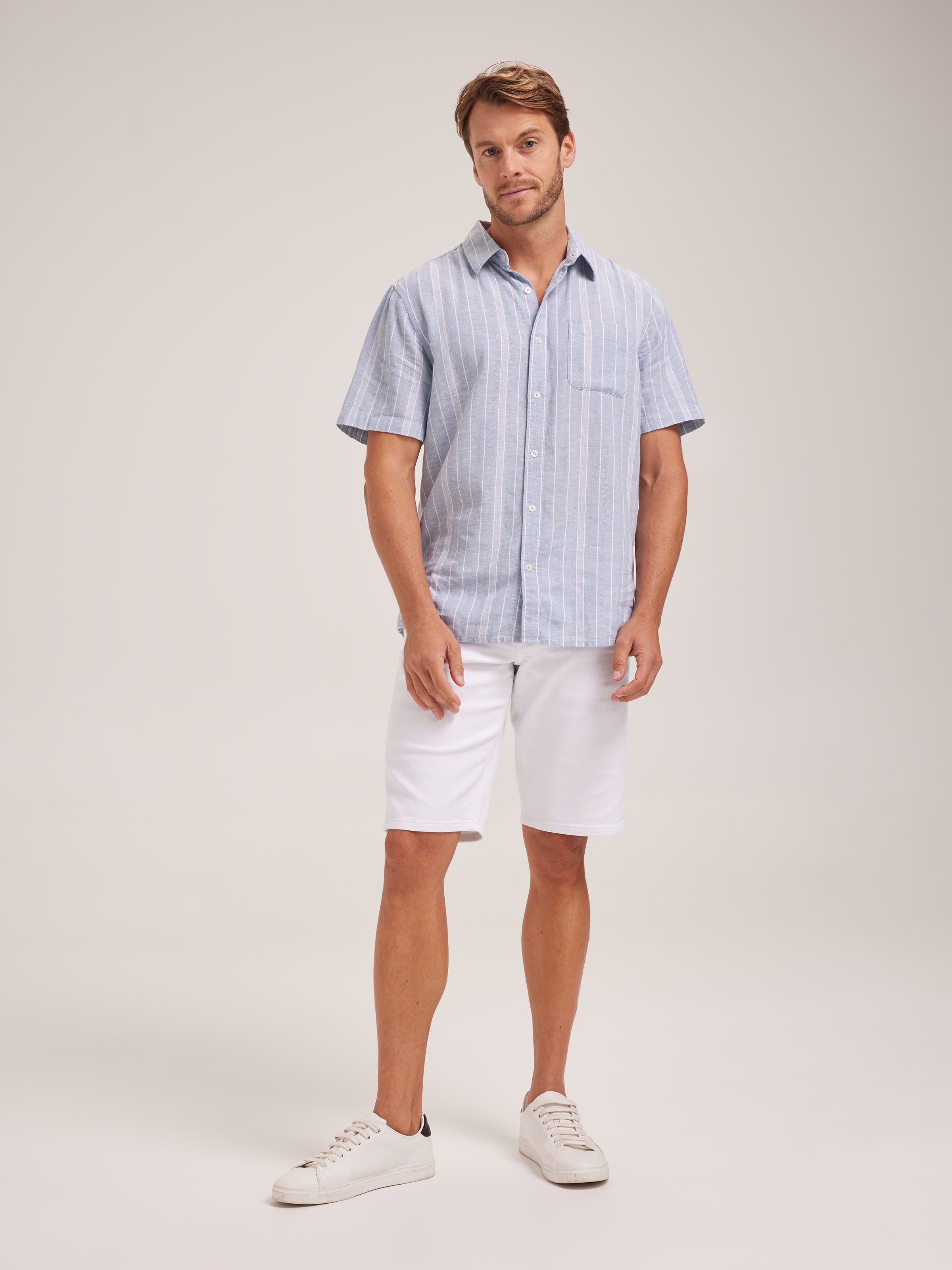 Linen Blend Stripe Shirt