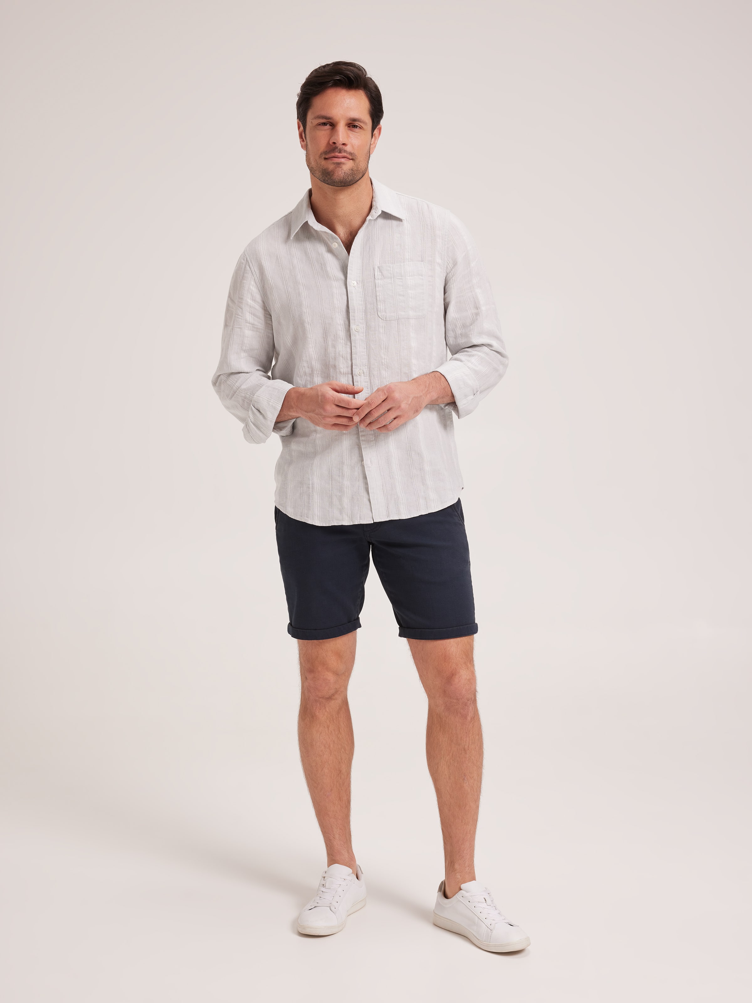 Linen Blend Dobby Shirt