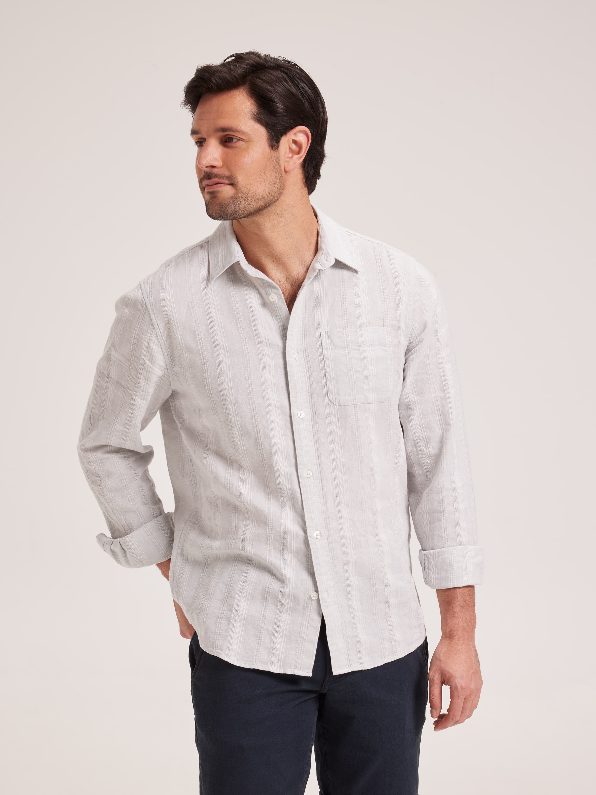 Linen Blend Dobby Shirt