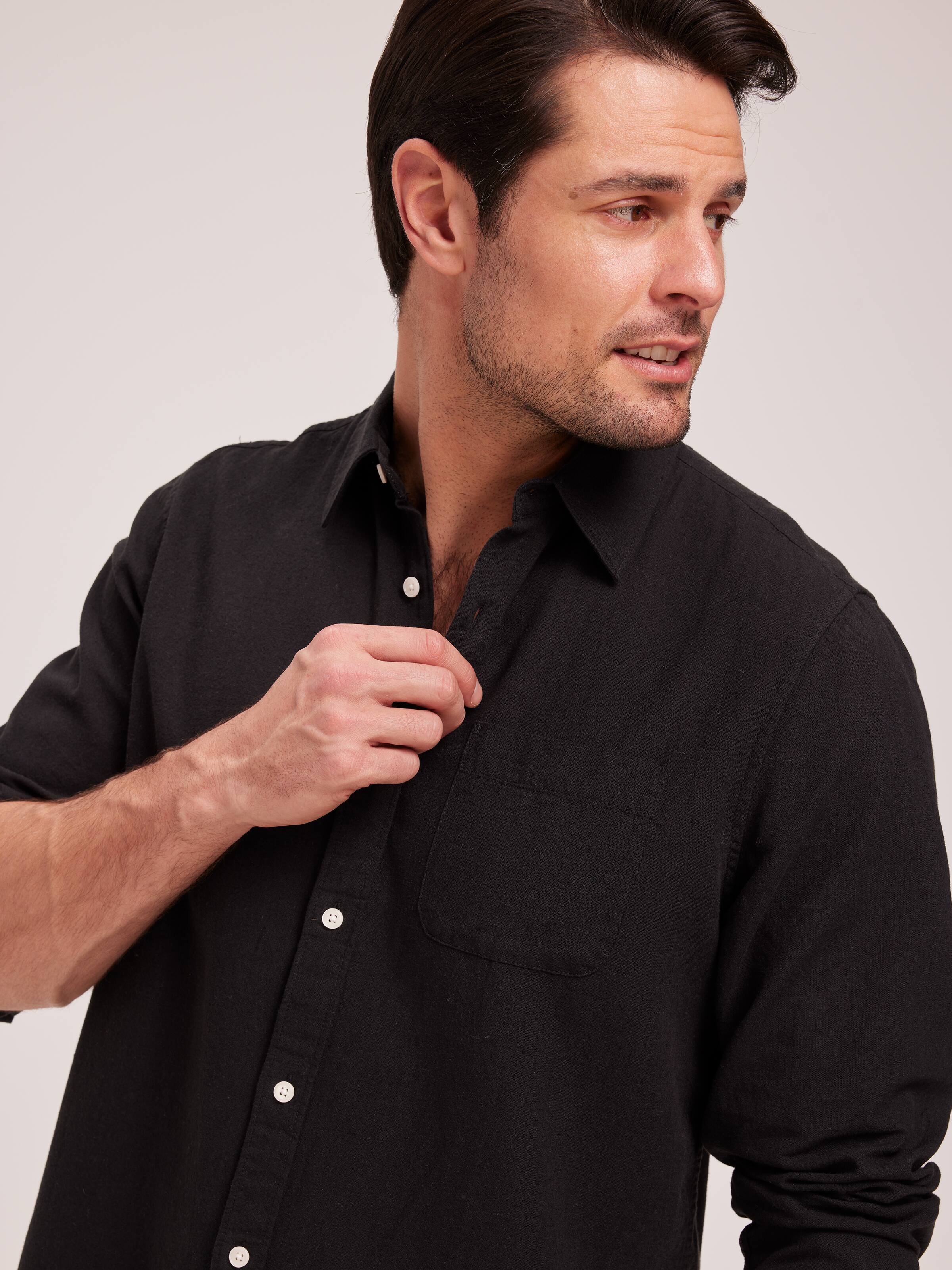 Linen Blend Plain Shirt