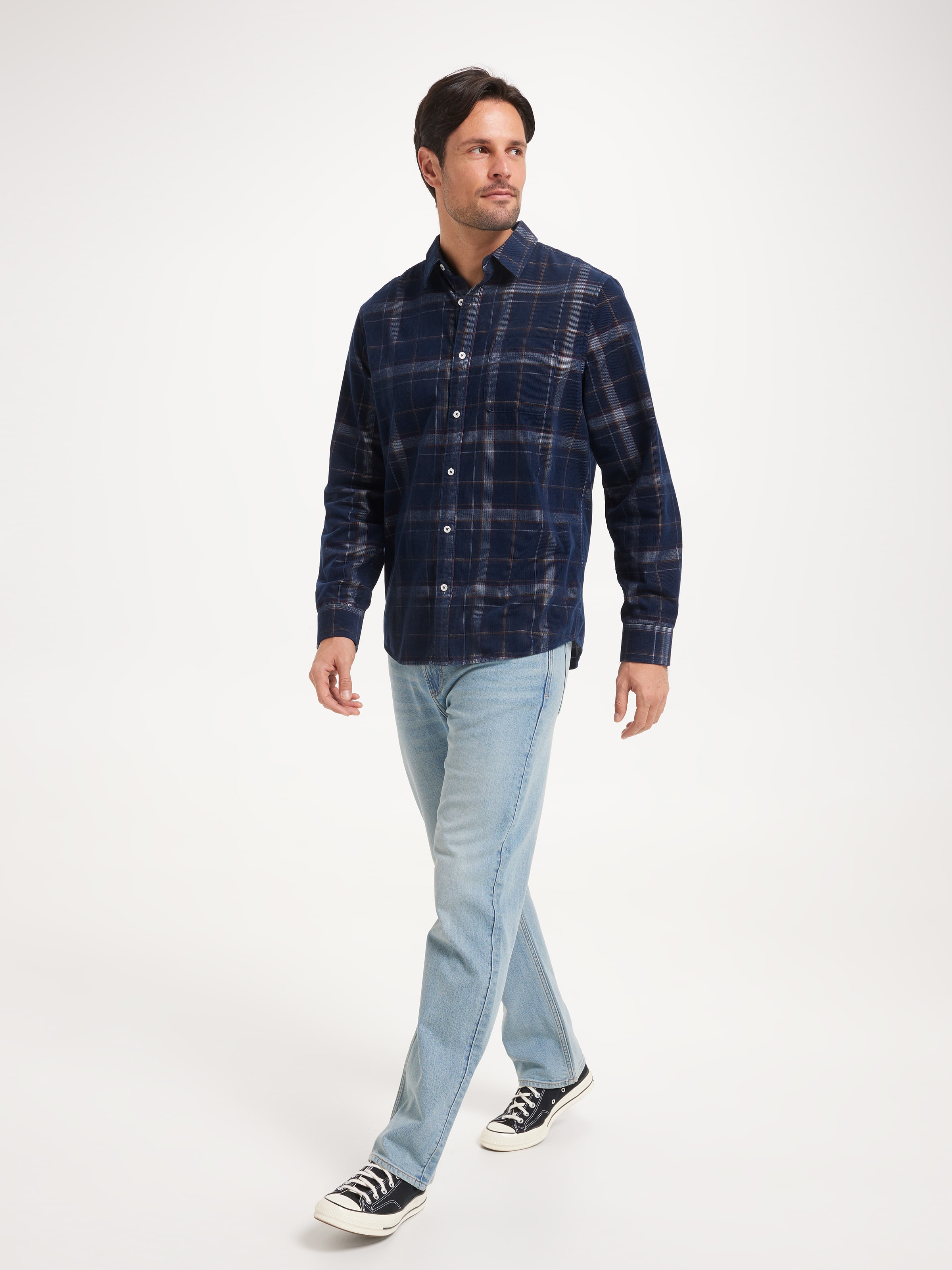 Long Sleeve Cord Check Shirt