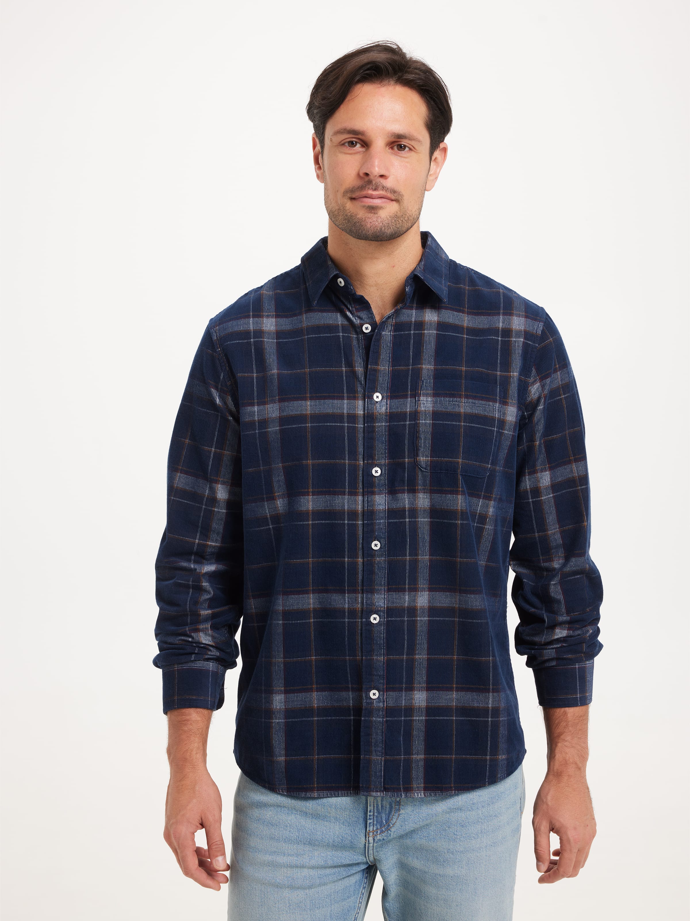 Long Sleeve Cord Check Shirt