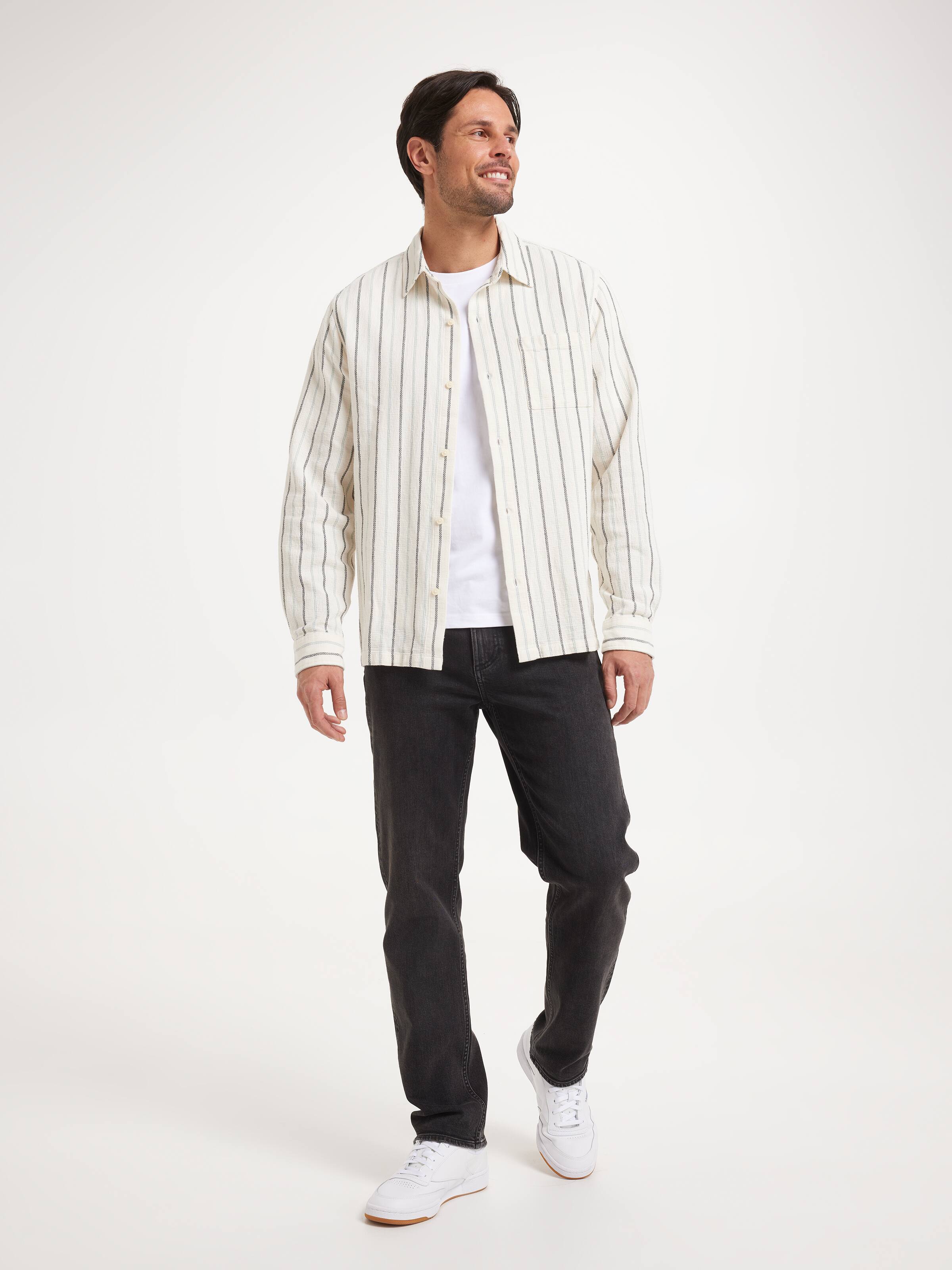 Long Sleeve Textured Stripe Shirt