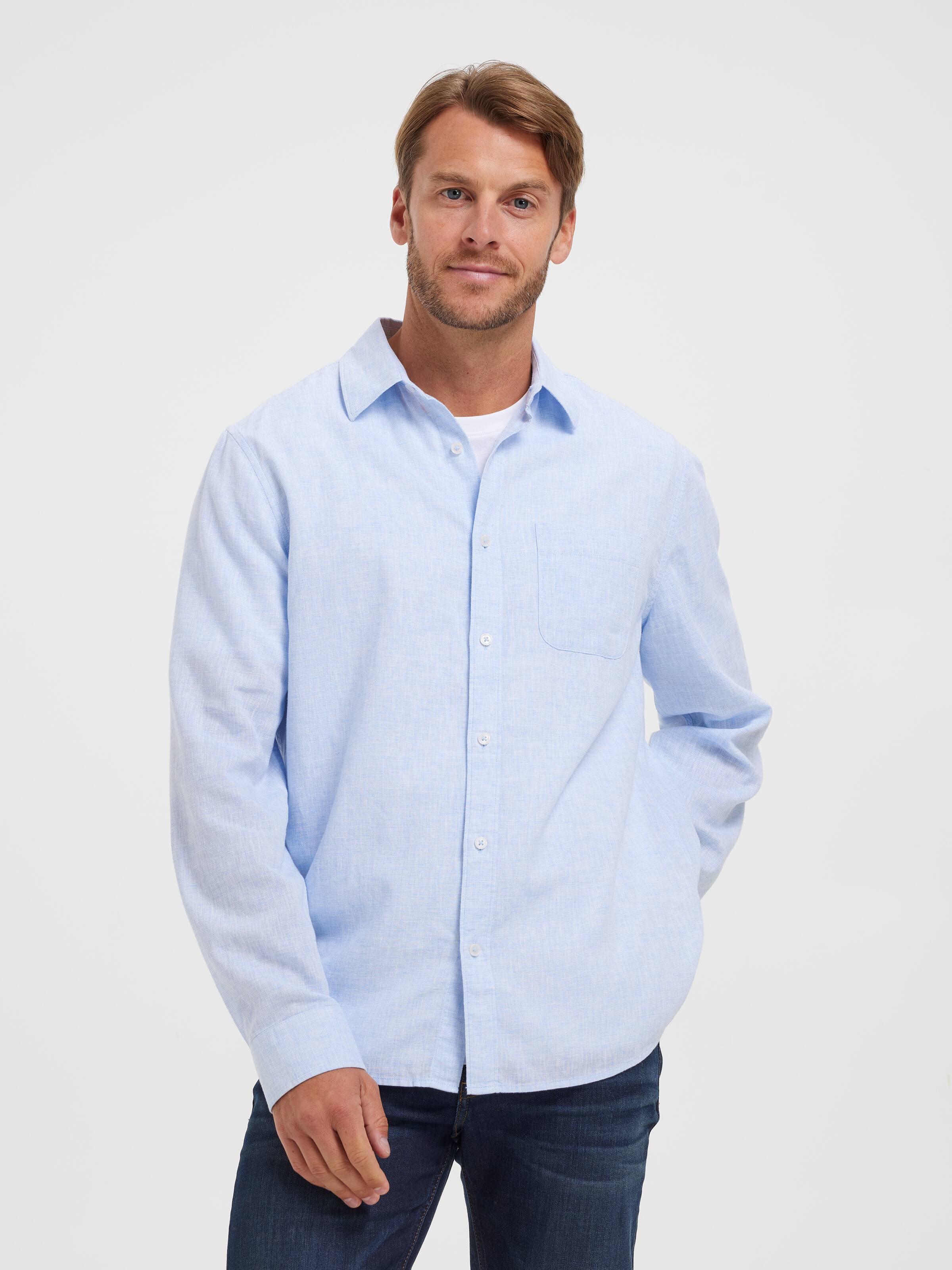 Ls Linen Blend Cd Shirt