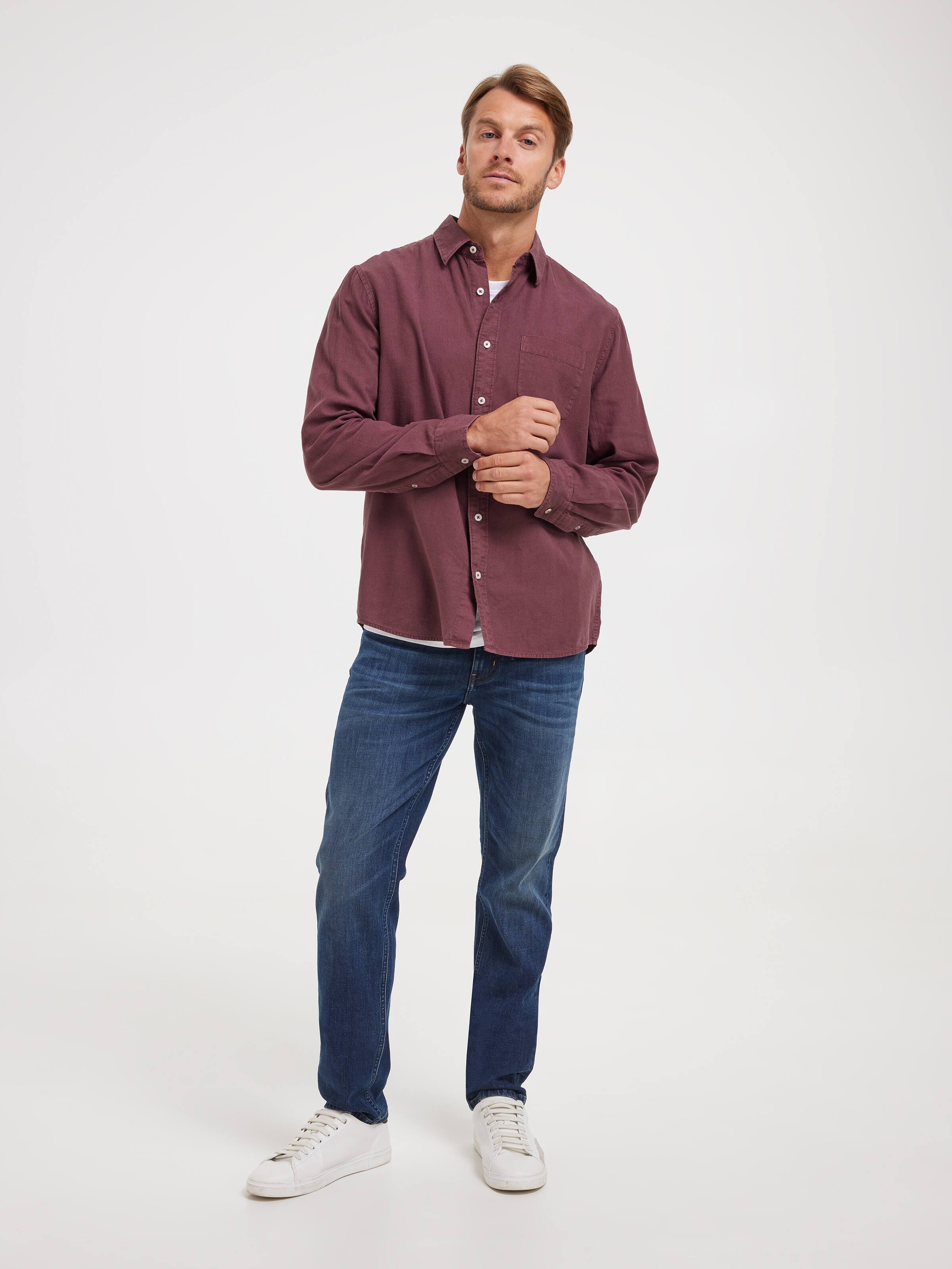 Linen Blend Long Sleeve Shirt