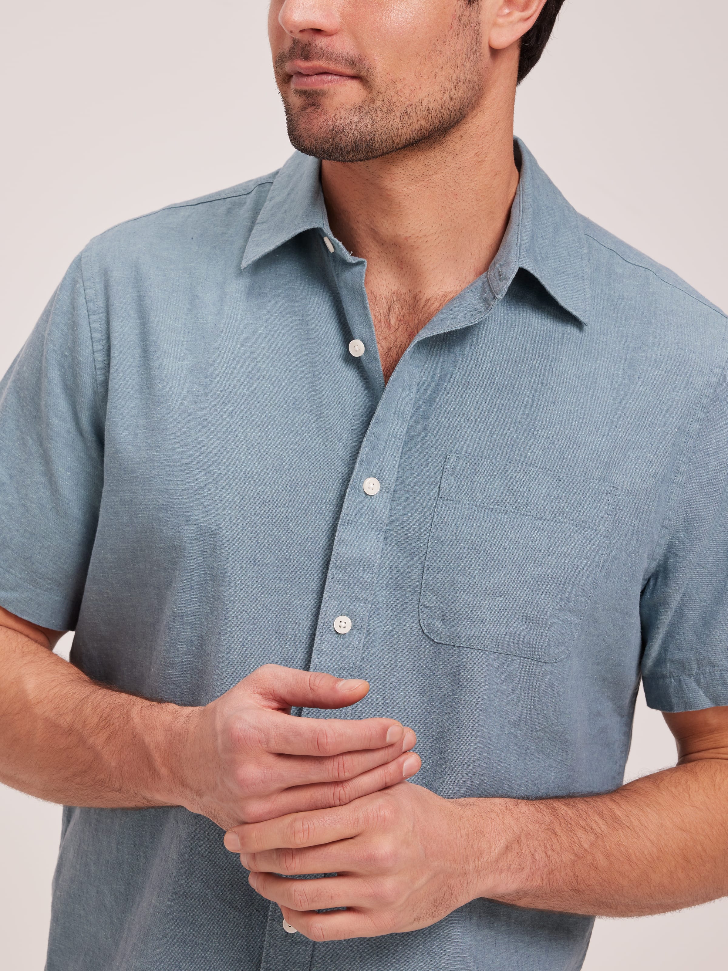 Linen Blend Cross Dye Shirt