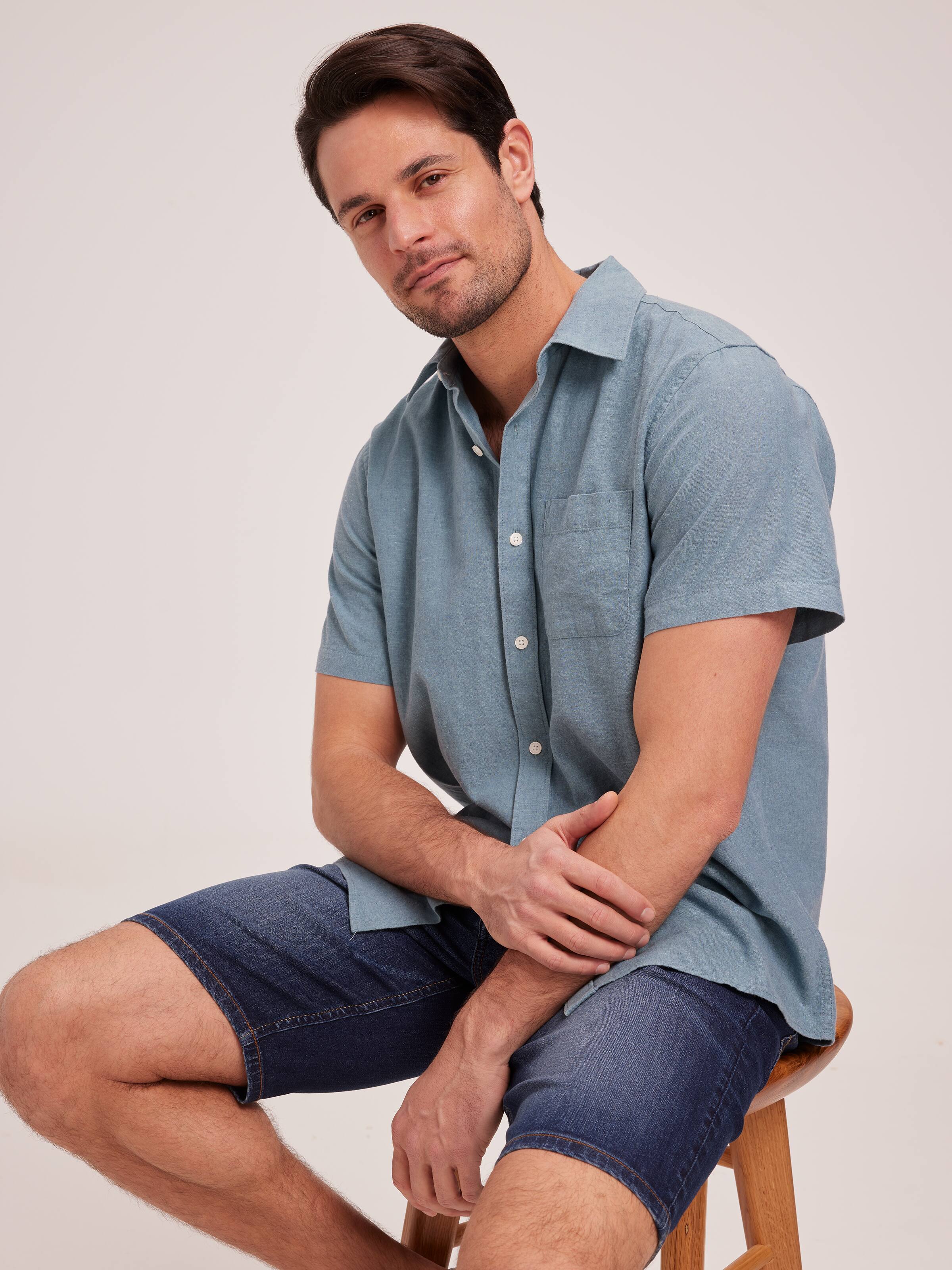 Linen Blend Cross Dye Shirt