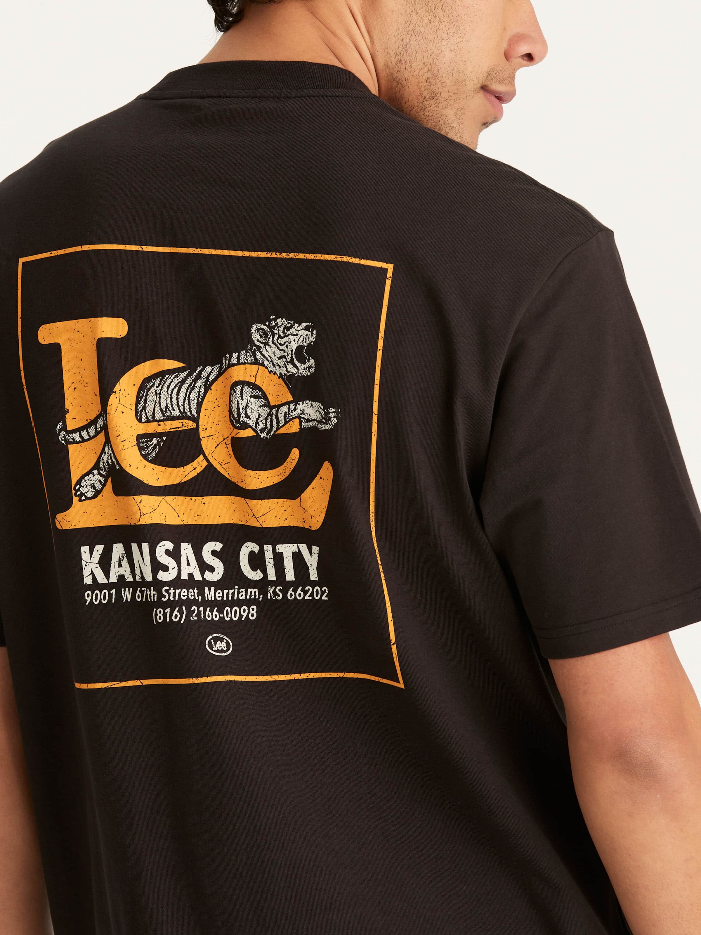 Kansas Tigers Baggy Tee In Worn Black