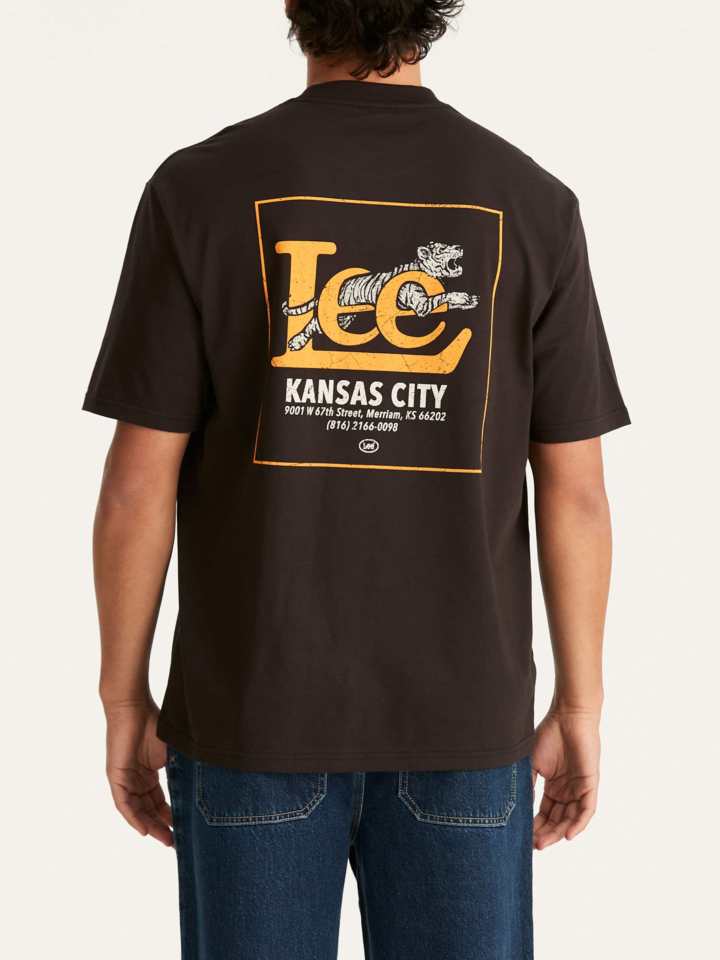 Kansas Tigers Baggy Tee In Worn Black