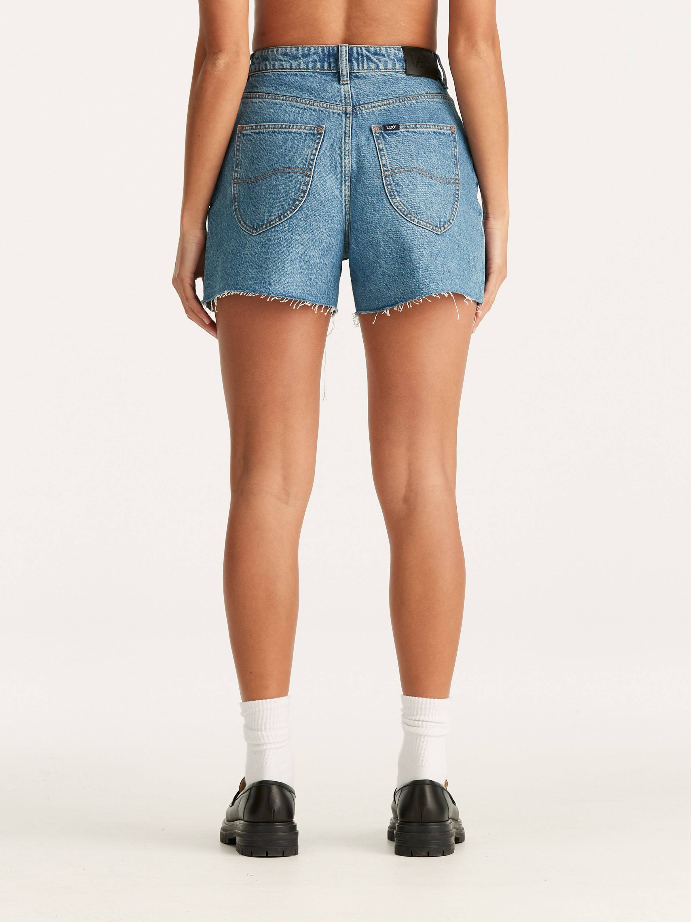 High Relaxed Short In Bold Blue