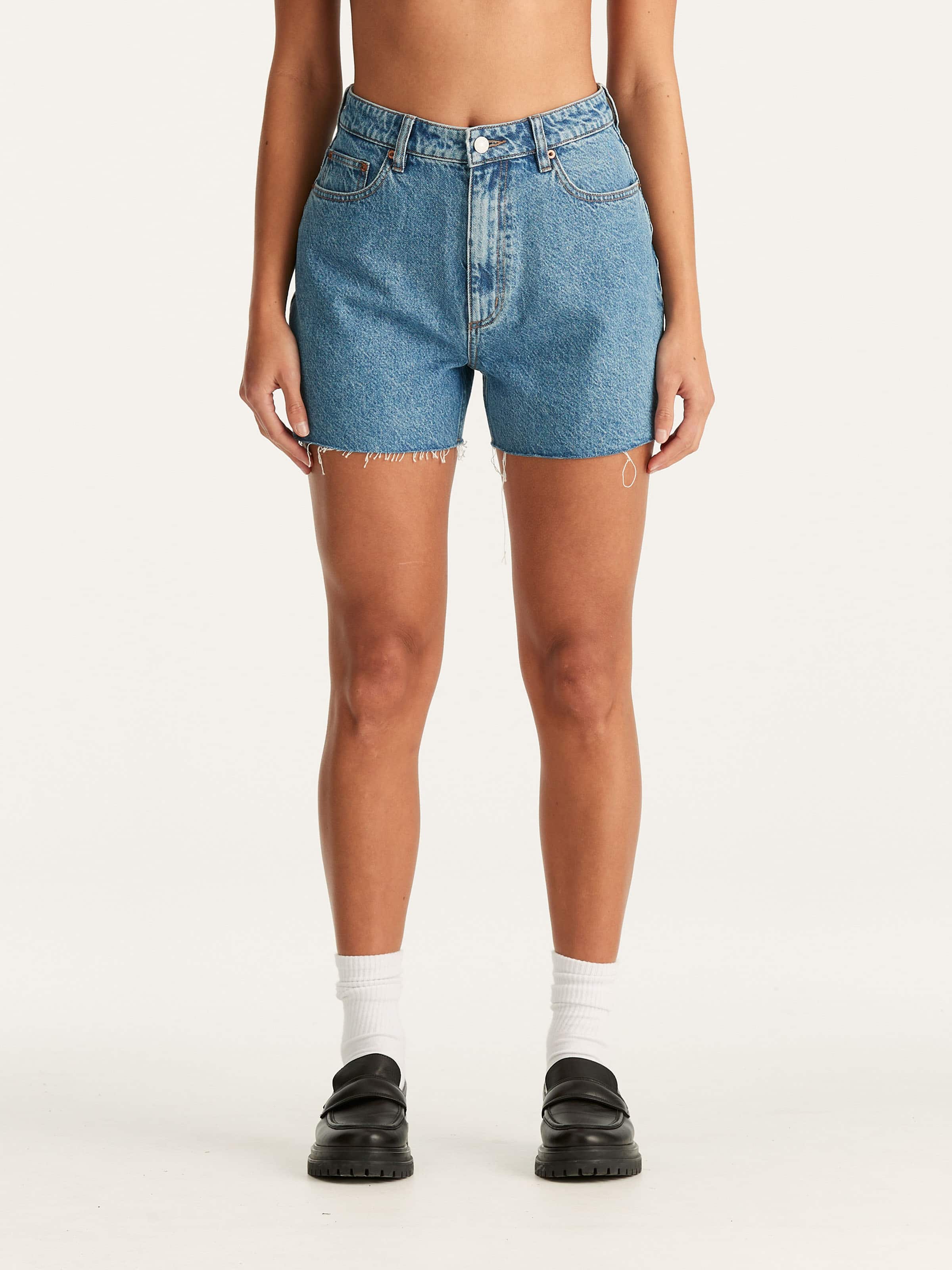 High Relaxed Short In Bold Blue