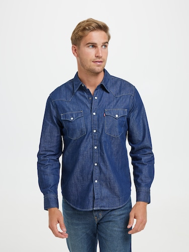 Barstow Western Shirt In Indigo Rinse                                                                                           