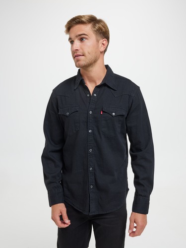 Barstow Western Shirt In Marble Black                                                                                           
