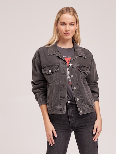 90'S Trucker Jacket In Be Kind Black                                                                                            