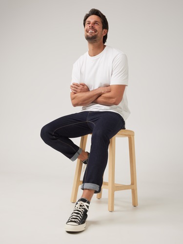 A Dropped Slim Jean In Midnight City                                                                                            