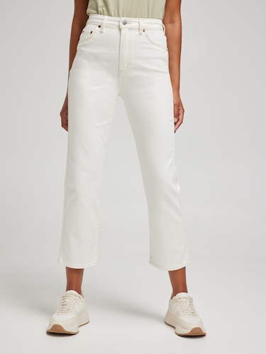 High Rise Straight Jean In Grain Of Salt White                                                                                  