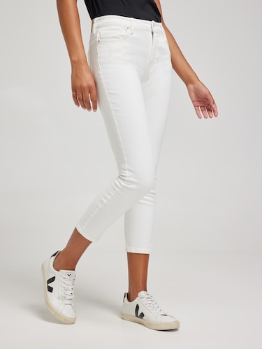 Mid Crop Jean In White Night                                                                                                    