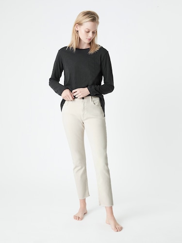 Viola High Rise Straight Jean In White Sand                                                                                     