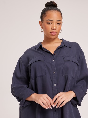 Curve Freda Lyocell Utility Shirt                                                                                               