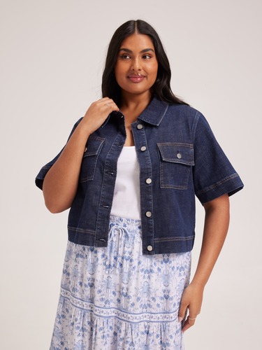 Curve Originals Short Sleeve Denim Jacket                                                                                       