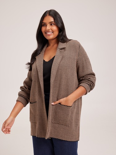 Curve Beth Boyfriend Knit Blazer                                                                                                