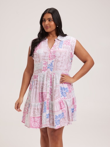 Curve Tilly Tiered Short Dress                                                                                                  