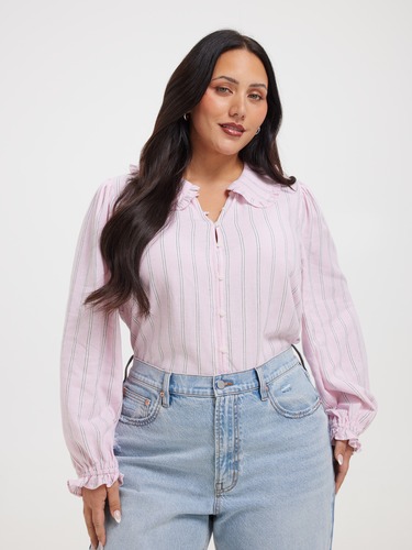 Curve Dorothy Ruffle Collar Blouse                                                                                              