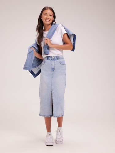 Girls Maya Denim Maxi Skirt                                                                                                     