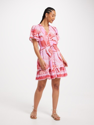 Tahlulah Flutter Sleeve Dress                                                                                                   