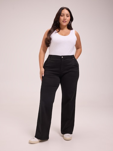 Curve Amaze High Rise Wide Leg Jean In Full Length                                                                              