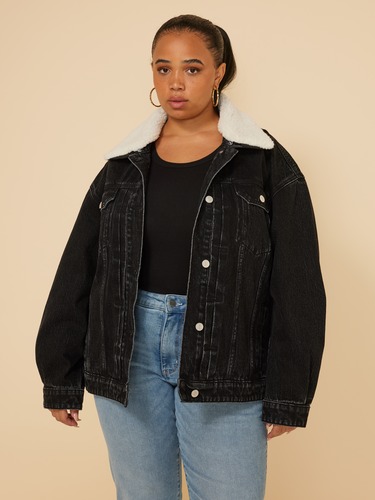 Curve Originals Oversized Sherpa Jacket                                                                                         