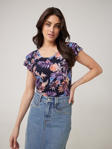 Sally Flutter Sleeve Top