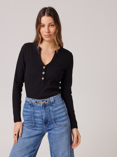 Logan Henley Rib Top                                                                                                            