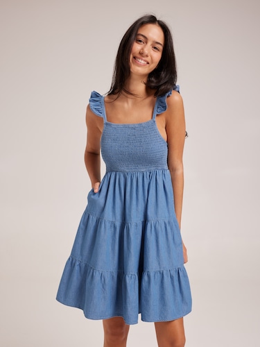 Girls Sophia Shirred Dress                                                                                                      