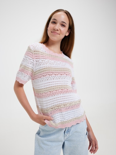 Girls Callie Crochet Knit Top                                                                                                   