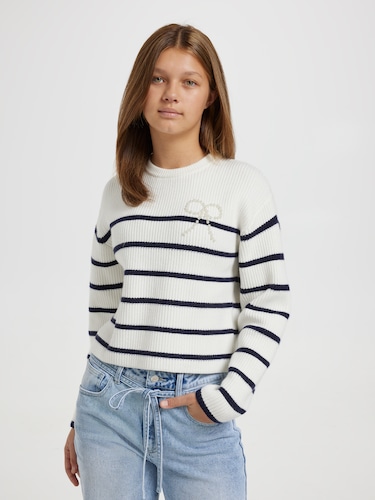 Girls Emily Pearl Bow Knit                                                                                                      