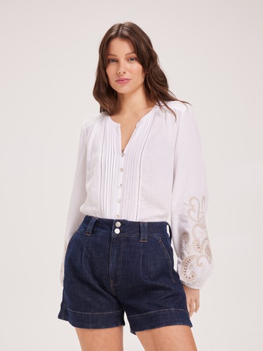 Paris Pintuck Embroidery Blouse                                                                                                 