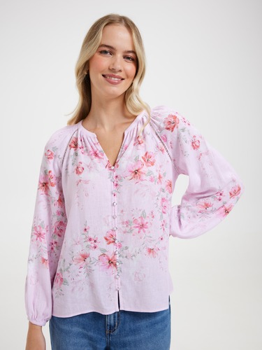 Ava Button Through Blouse                                                                                                       