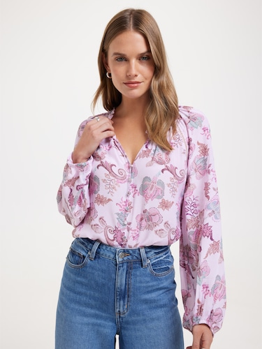 Delta Button Through Blouse                                                                                                     