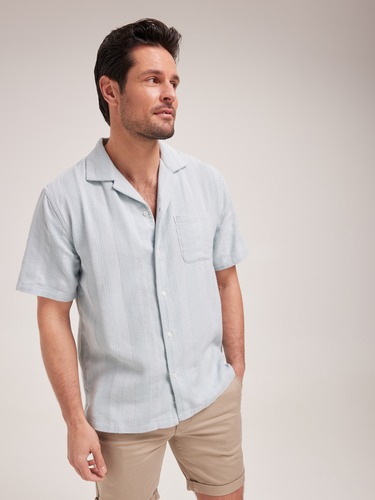 Linen Blend Revere Dobby Shirt