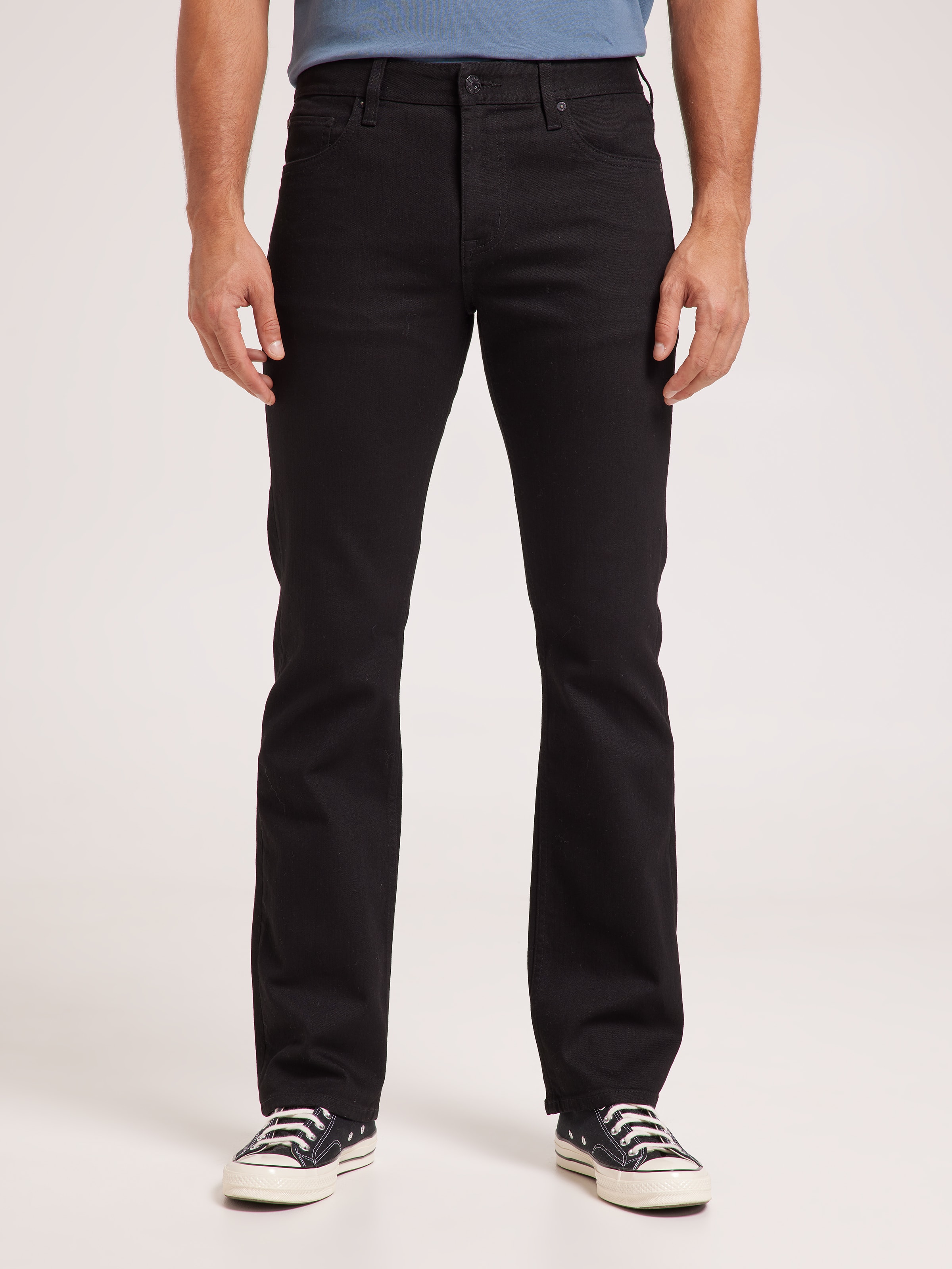Irregular Topline Slim Bootcut Jeans