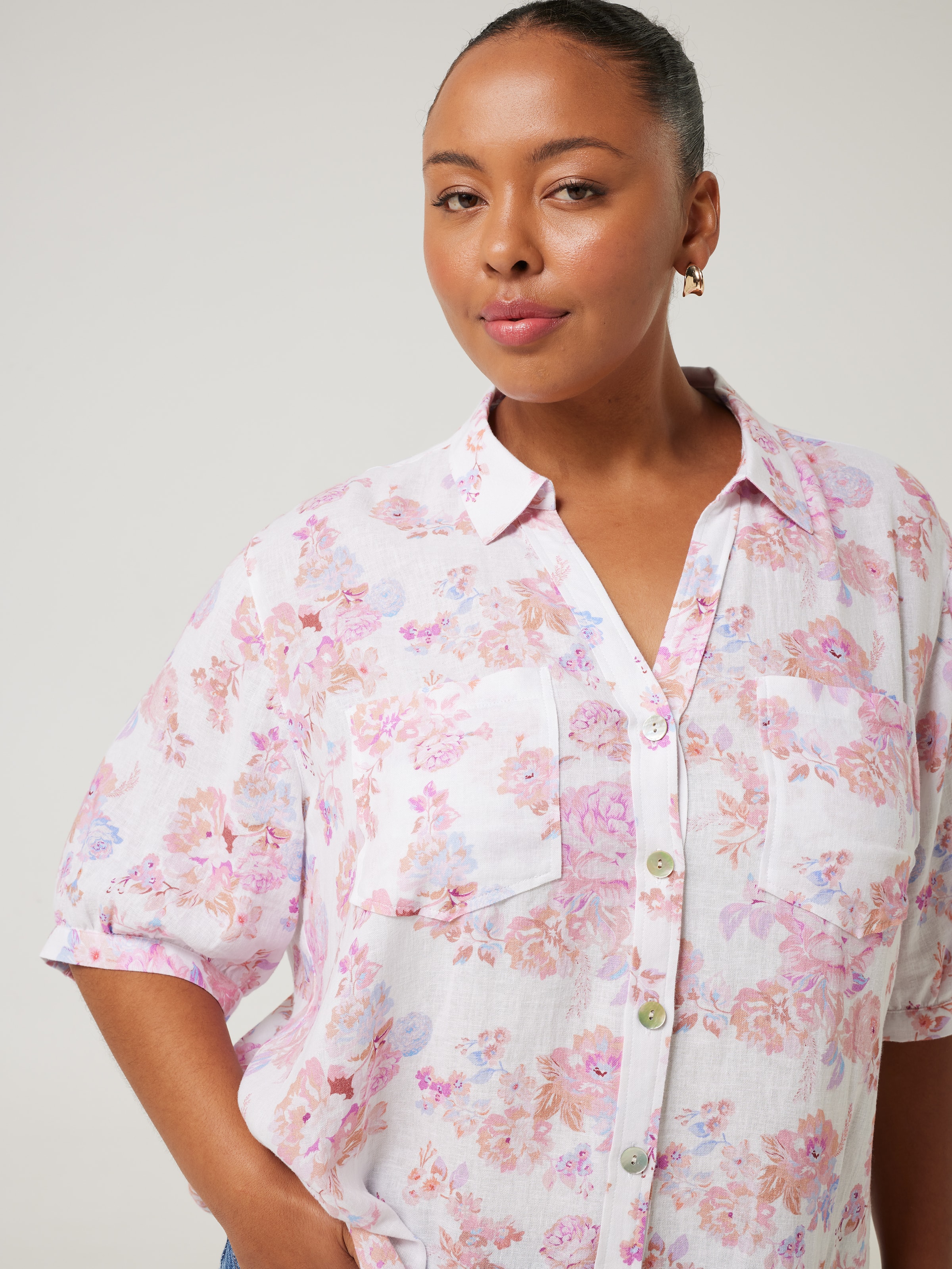 Curve Natasha Linen Shirt Just Jeans Online