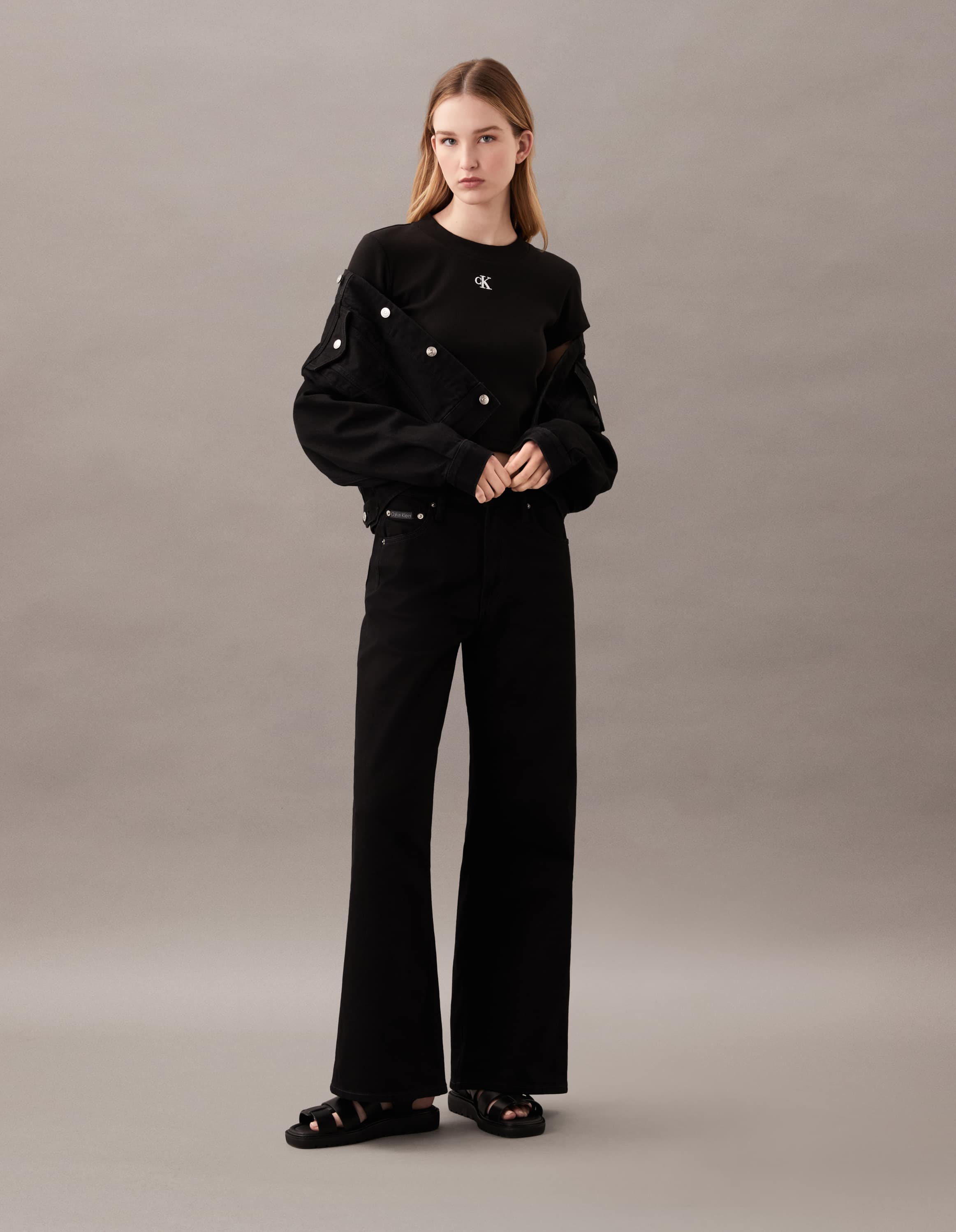 Mica Ink Black Wide Leg Jeans main image 1